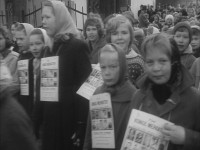Elever ved Kampen skole med merkater (1960)